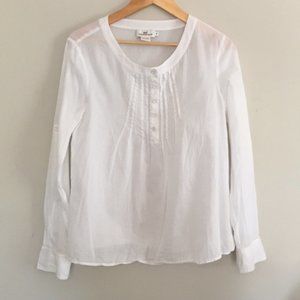 Vineyard Vines Bib Detail Popover White Blouse